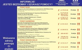 Wykaz placówek udzielających tymczasowego schronienia