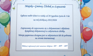 zdjecie na stronie o tytule: Nabór dzieci w Miejsko – Gminnym Żłobku w Łopusznie